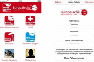 Europäische Reiseversicherung: App für Urlauber