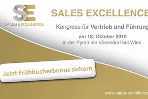 Sales Excellence: Bis 18.9. noch mit Frühbucherbonus!